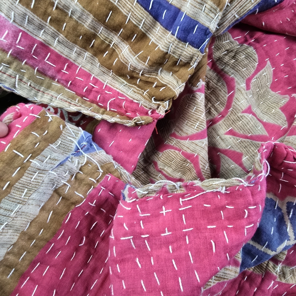 Kantha Quilted Blanket 55×85 - Picture 13 of 16